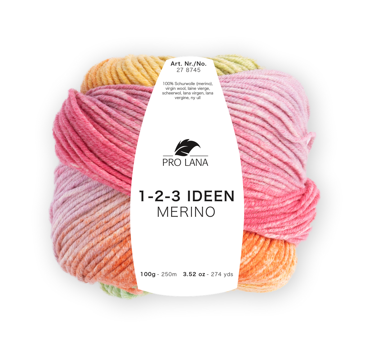 Pro Lana 1-2-3 Ideen Merino 278745.0001 GELB/GRUEN/ORANGE 100 gr