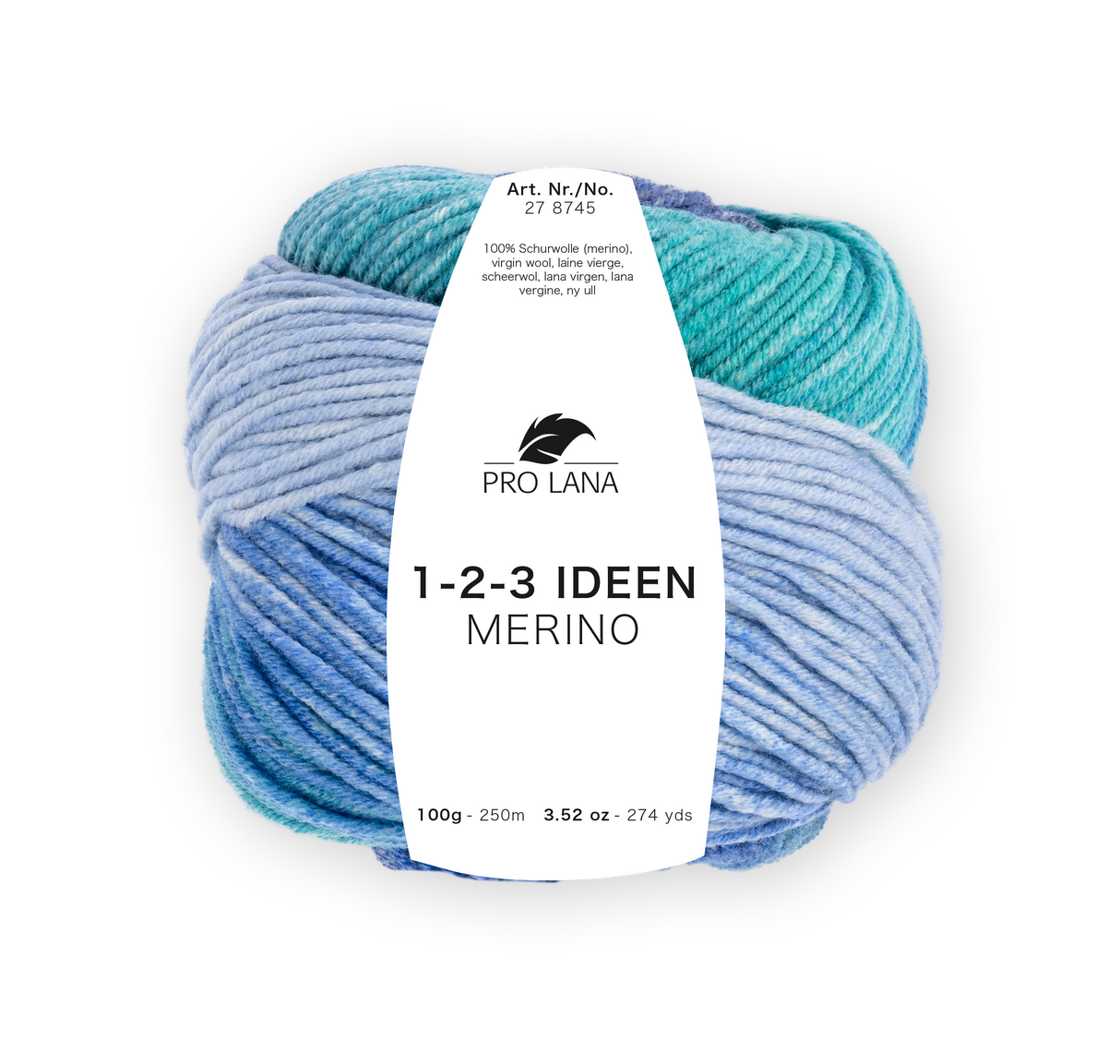 Pro Lana 1-2-3 Ideen Merino 278745.0010 SMARAGD/BLAU/MARINE 100 gr