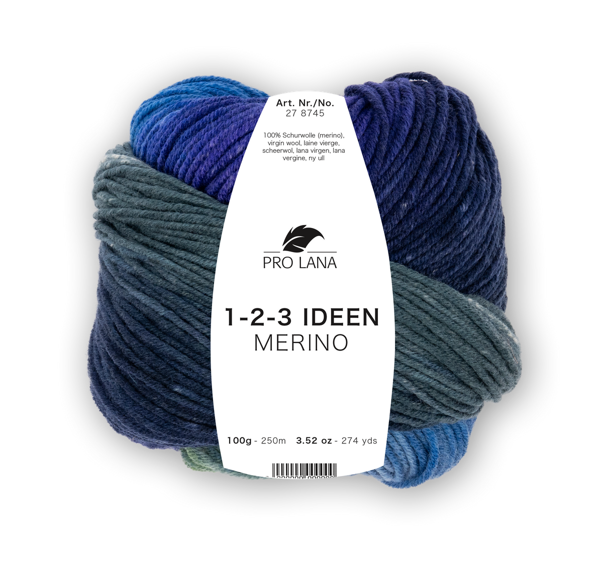 Pro Lana 1-2-3 Ideen Merino 278745.0015 MARINE/HELLBLAU/GRUEN 100 gr