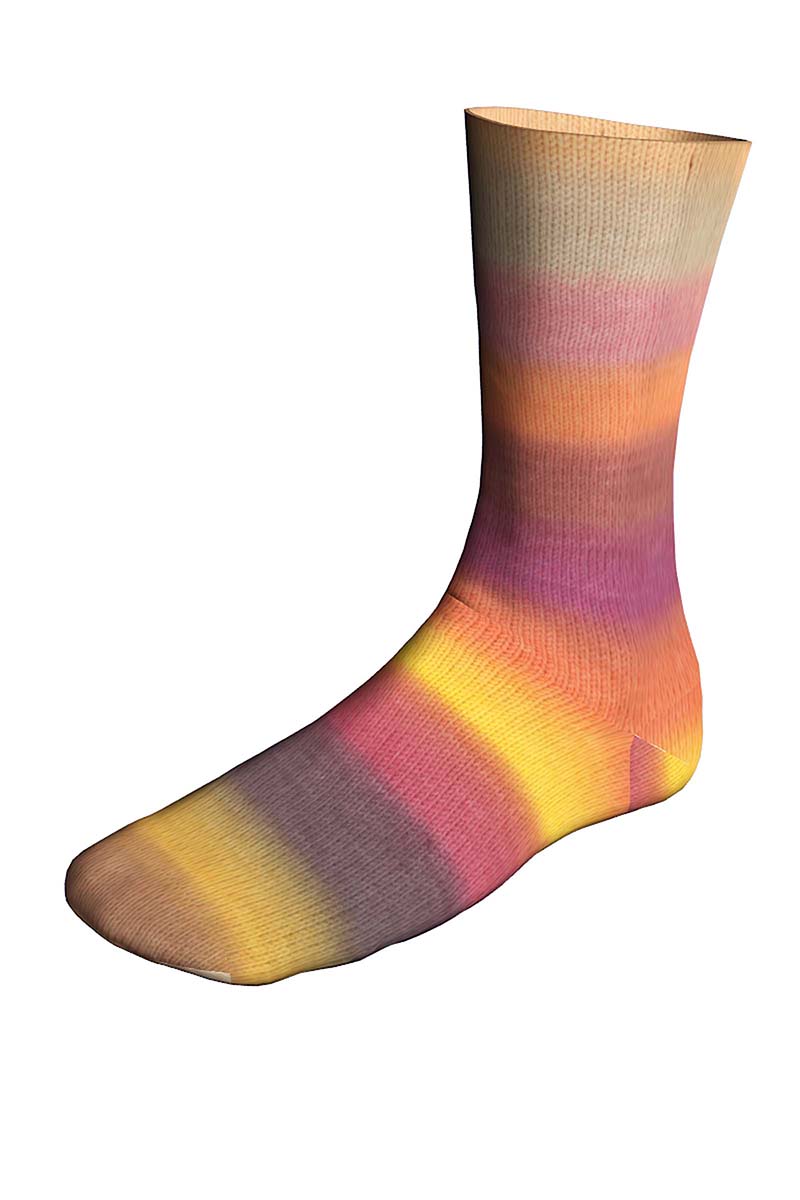 Lang Twinn Soxx Merino 4-fach 648.0556 ORNAGE/ROSA/GELB 100 gr