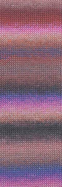 Lang Mille Colori Socks&Lace Luxe 859.0219 BRAUN/ROT/VIOLETT 100 gr