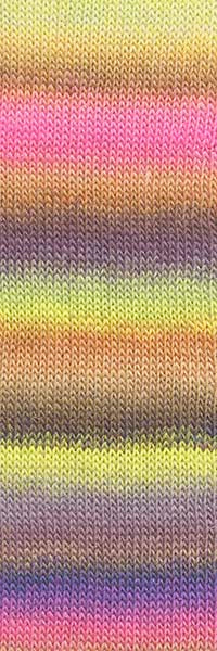 Lang Mille Colori Socks&Lace Luxe 859.0220 HOT PINK/GOLDGELB/BRAUN 100 gr