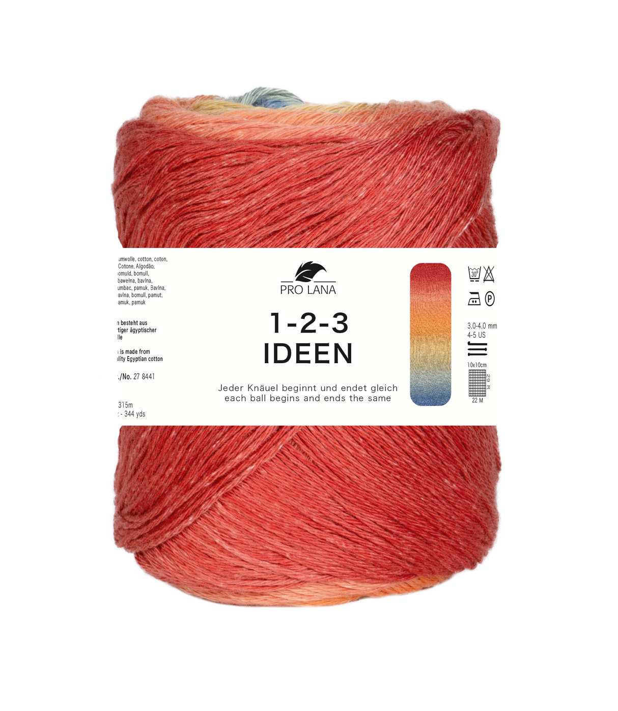 Pro Lana 1-2-3 Ideen 278441.0018 ORANGE/JEANS 100 gr