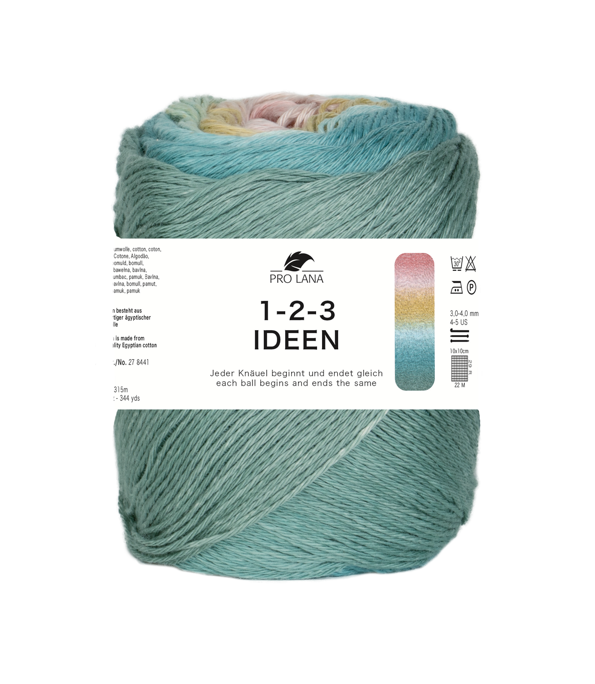 Pro Lana 1-2-3 Ideen 278441.0019 MINT/ROSE 100 gr