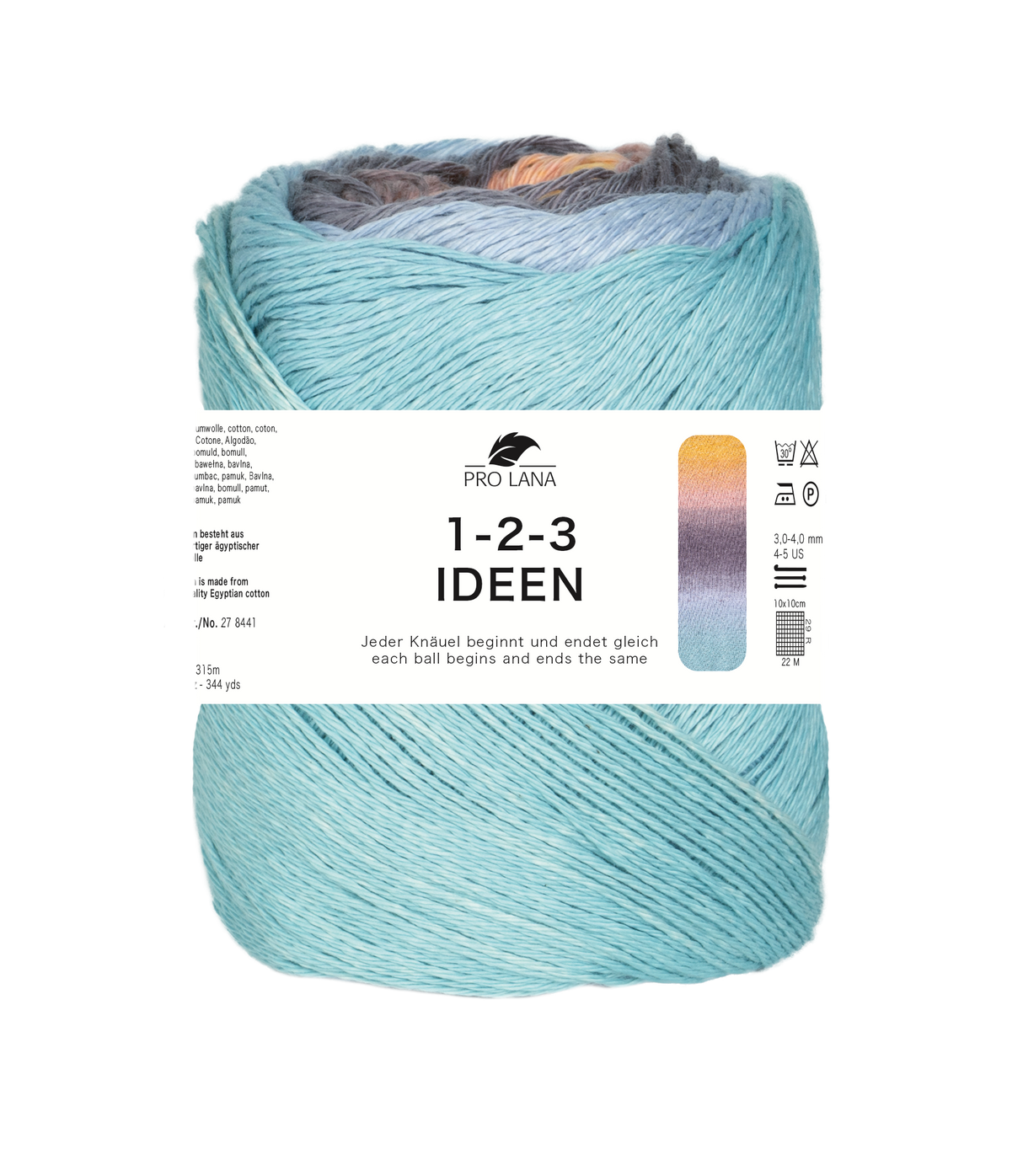 Pro Lana 1-2-3 Ideen 278441.0021 HELLBLAU/GELB 100 gr