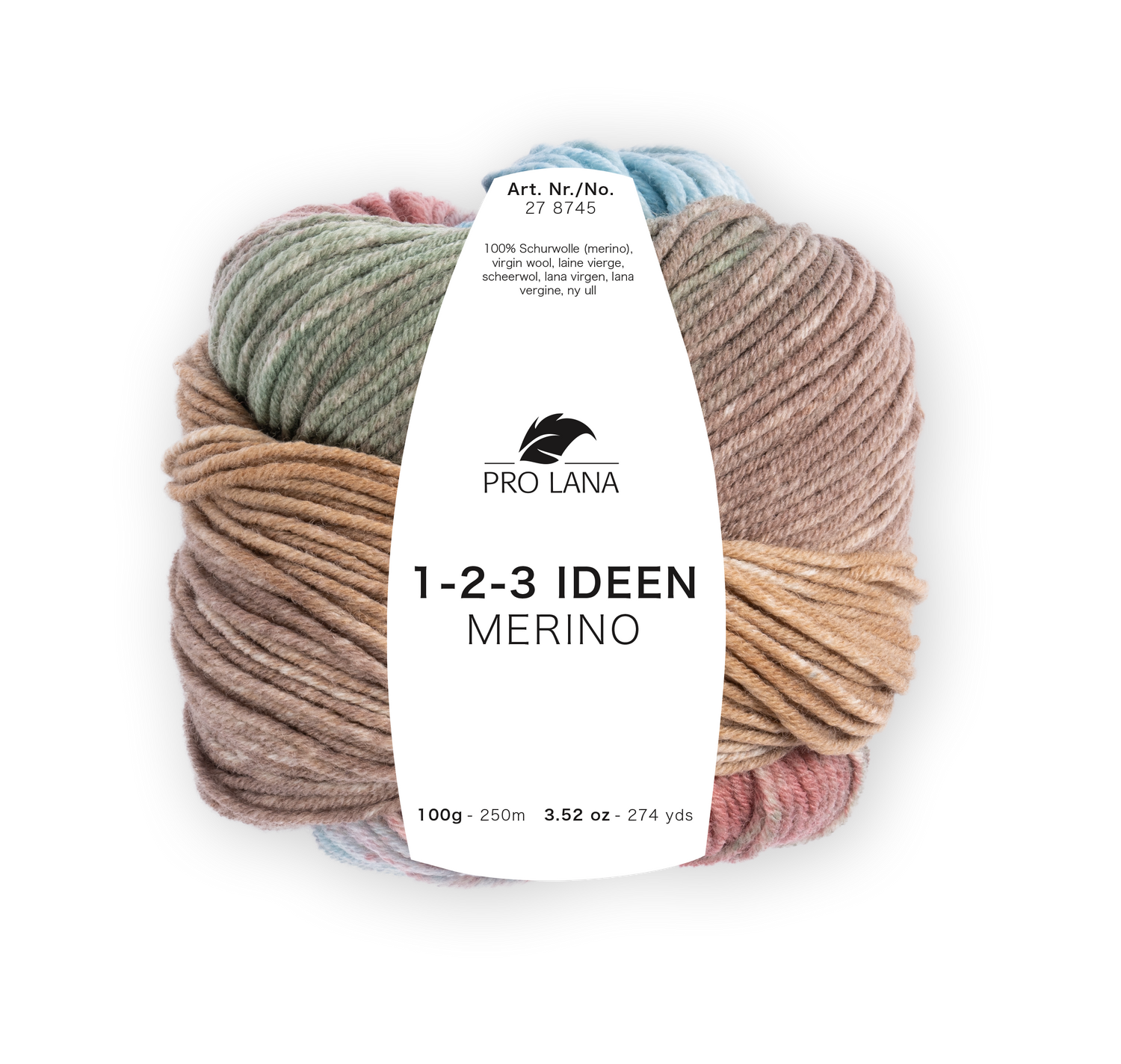 Pro Lana 1-2-3 Ideen Merino 278745.0002 HELLBLAU/BRAUN/OLIVE 100 gr