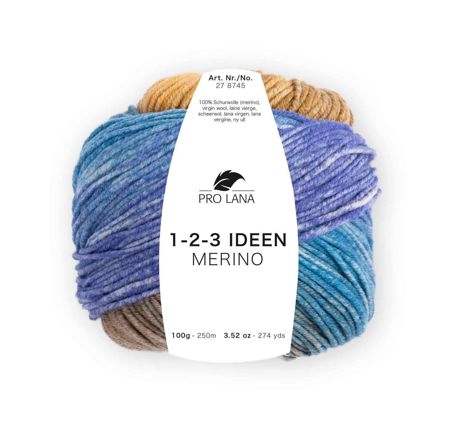 Pro Lana 1-2-3 Ideen Merino 278745.0003 ORANGE/SENF/BLAU 100 gr