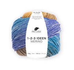 Pro Lana 1-2-3 Ideen Merino 278745.0003 ORANGE/SENF/BLAU 100 gr