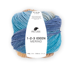 Pro Lana 1-2-3 Ideen Merino 278745.0006 TUERKIS/BLAU/BEIGE 100 gr
