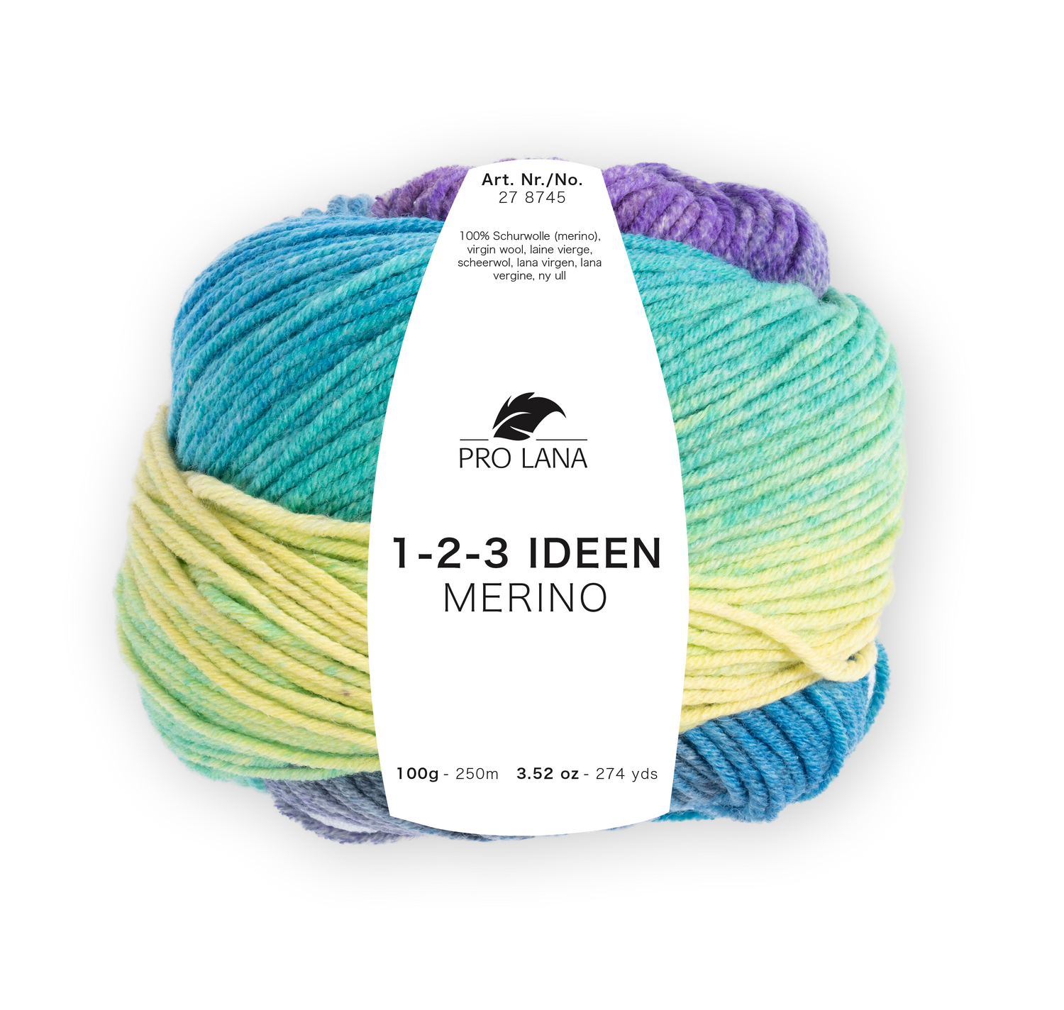 Pro Lana 1-2-3 Ideen Merino 278745.0007 LILA/BLAU/GRUEN 100 gr