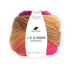 Pro Lana 1-2-3 Ideen Merino 278745.0008 CURRY/PINK/DUNKELBRAUN 100 gr