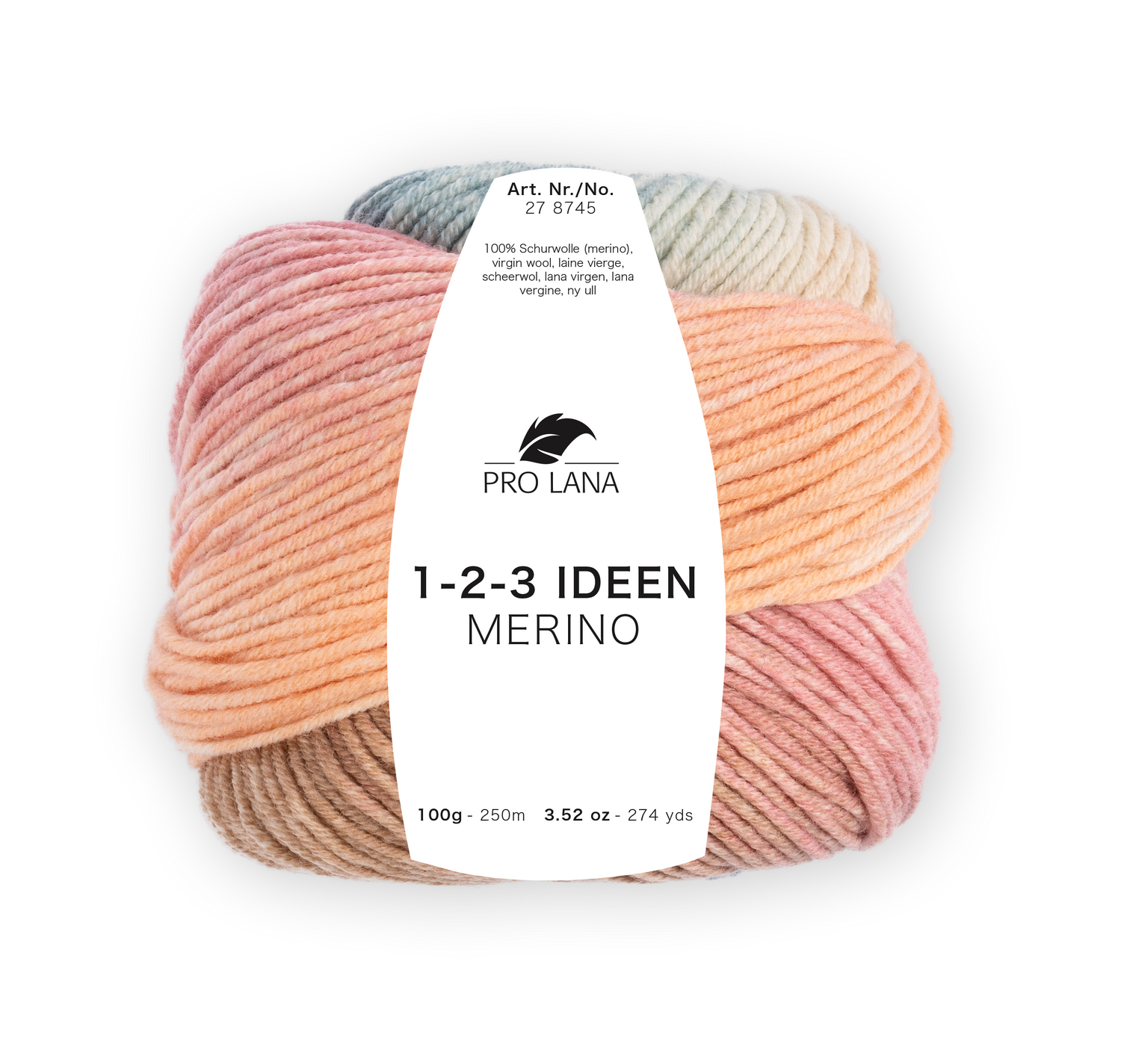 Pro Lana 1-2-3 Ideen Merino 278745.0009 ROSÈ/BEIGE/BLAU 100 gr