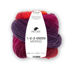 Pro Lana 1-2-3 Ideen Merino 278745.0011 BEERE/ORANGE/LILA 100 gr