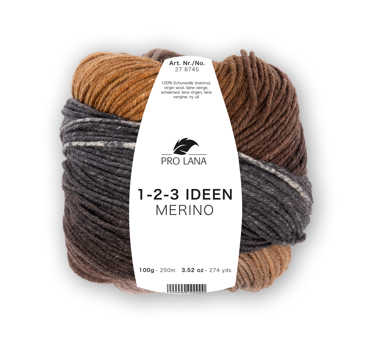 Pro Lana 1-2-3 Ideen Merino 278745.0012 BRAUN/GRAU/BEIGE 100 gr