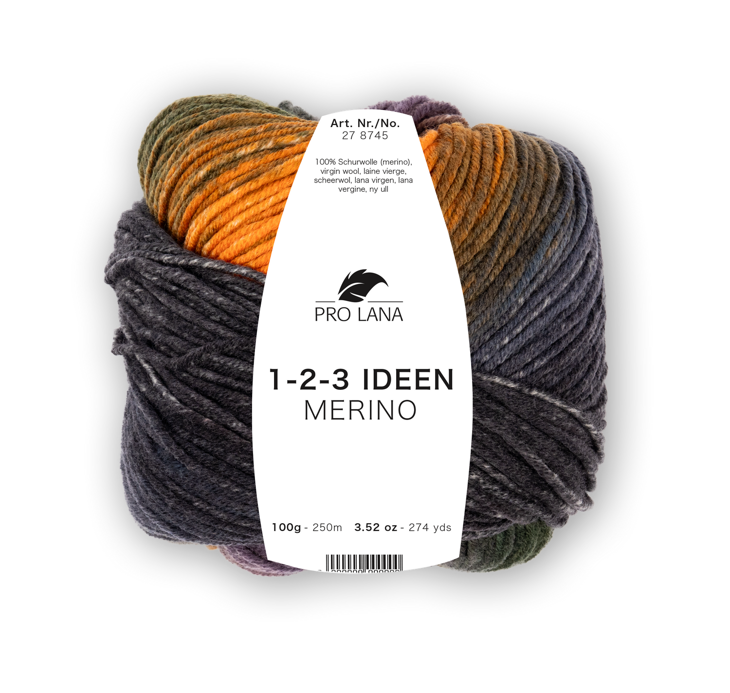 Pro Lana 1-2-3 Ideen Merino 278745.0013 GRUEN/ORANGE/GELB 100 gr