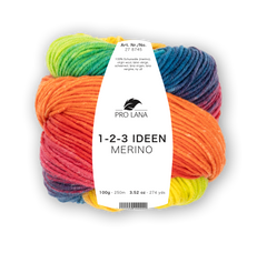 Pro Lana 1-2-3 Ideen Merino 278745.0014 BLAU/ORANGE/GELB 100 gr
