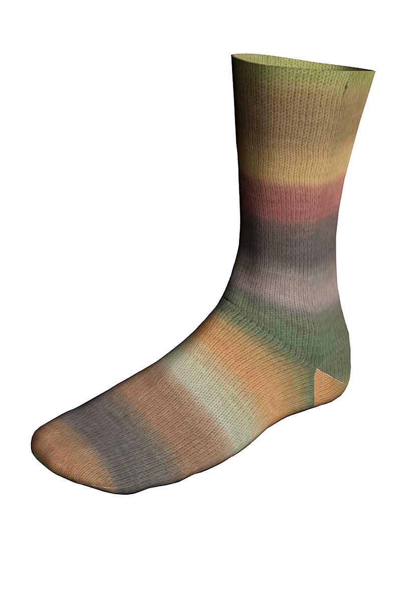 Lang Twinn Soxx Merino 4-fach 648.0553 BRAUN/GRUEN/OCKER 100 gr