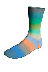 Lang Twinn Soxx Merino 4-fach 648.0558 TUERKIS/LILA/ORANGE 100 gr