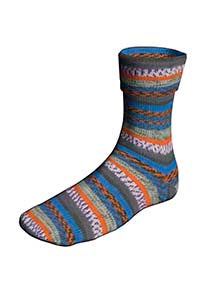 Lang Super Soxx Color 4-Fach  901.0567 BLAU/ORANGE 100 gr