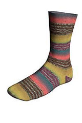 Lang Twinn Soxx 4-Fach 909.0586 GELB/AUBERGINE/BRAUN 100 gr.