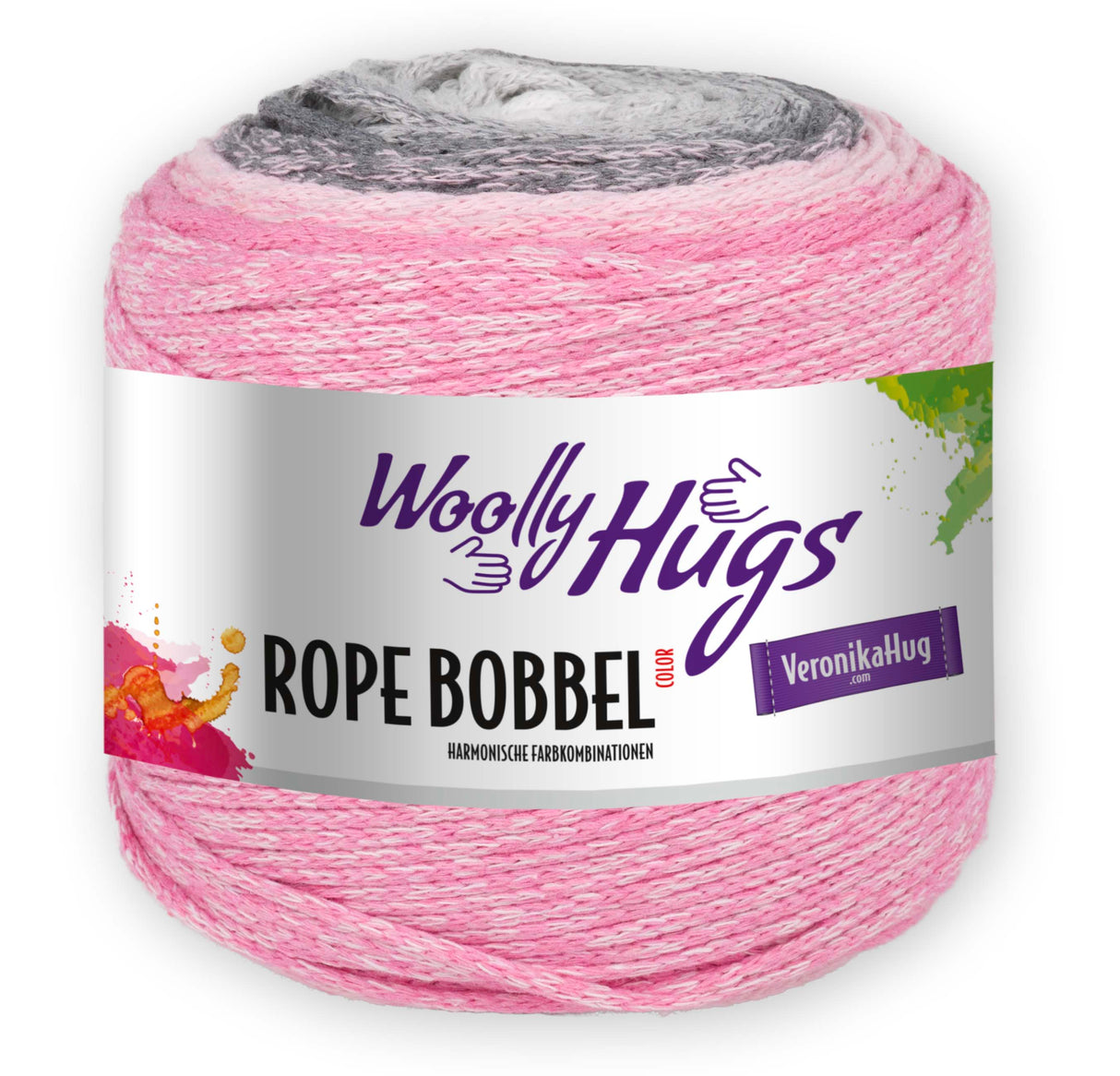 Woolly Hugs Rope Bobbel 278858.0107 GRAU/ROSA 250 gr
